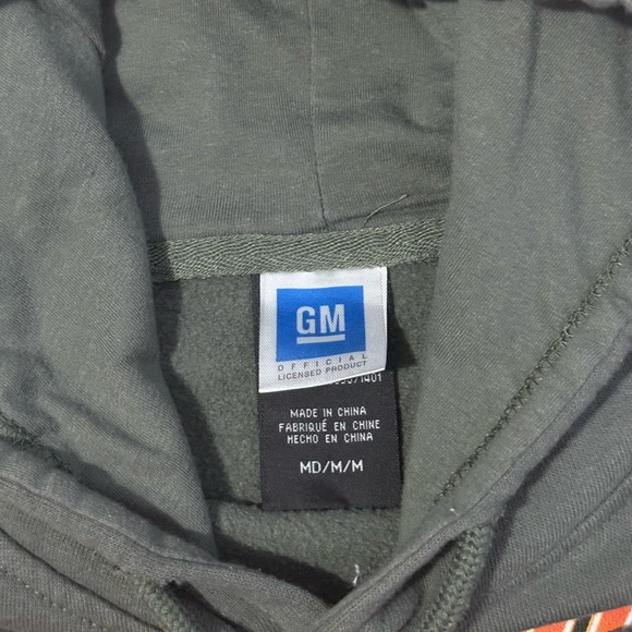GM Brand Chevrolet Camaro Muscle Car Hoodie Mens Medium Olive Green Muscle Car - Picture 3 of 7